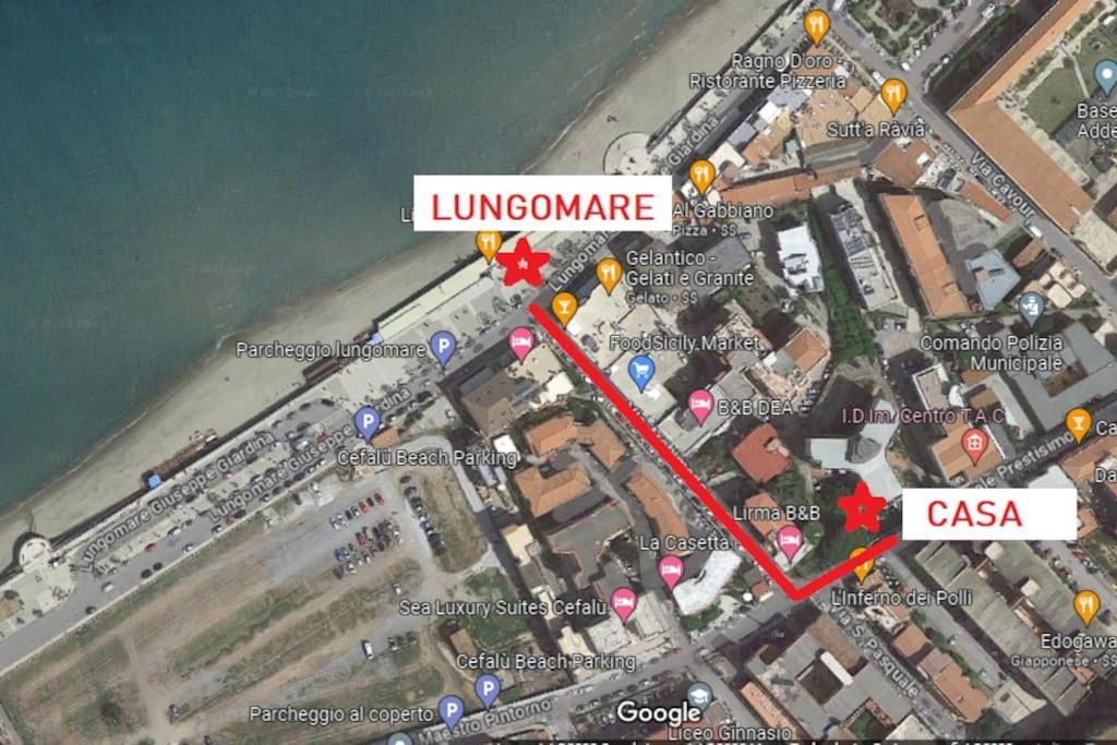 New Sea House Vicino La Spiaggia Del Lungomare Daire Cefalù Dış mekan fotoğraf